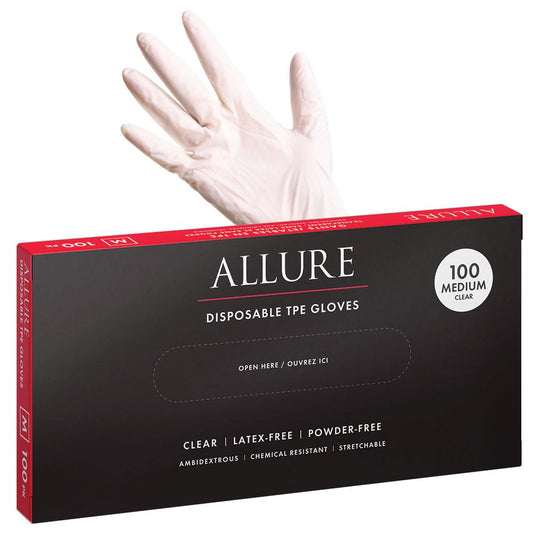 White Smoke Allure TPE Disposable Gloves 100pk - Small