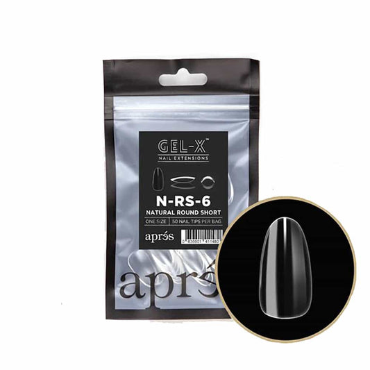 White Smoke Apres Gel-X Tips Natural Round Short 50PK NRS6/97411