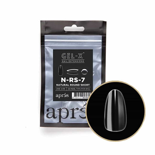 White Smoke Apres Gel-X Tips Natural Round Short 50PK NRS7/95706