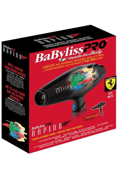 White Smoke BABYLISS PRO RAPIDO 1875W High Performance Hair Dryer