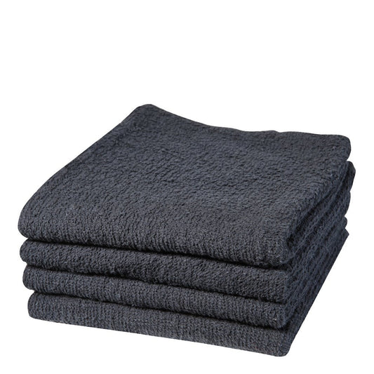 White Smoke BABYLISS PRO Bleach Proof Cotton Towel Black [12pcs/Pack, 16"X27"]