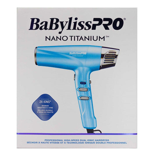 Light Gray BABYLISS PRO Nano Titanium High Speed Dual Ionic Hair Dryer