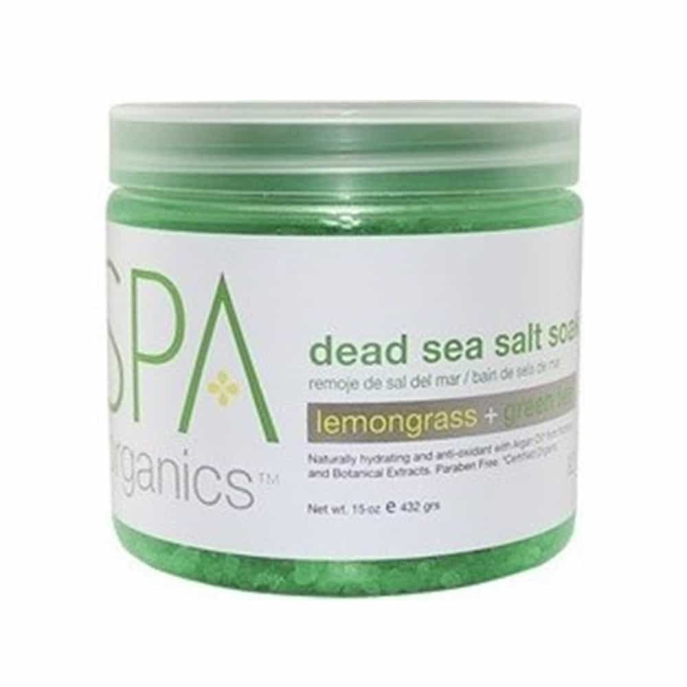 Light Gray BCL SPA Dead Sea Salt Soak 16 oz -Lemongrass+Green Tea 51101