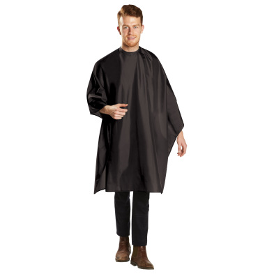 BabylissPRO Deluxe Cutting Cape with Snap neck closure – Black