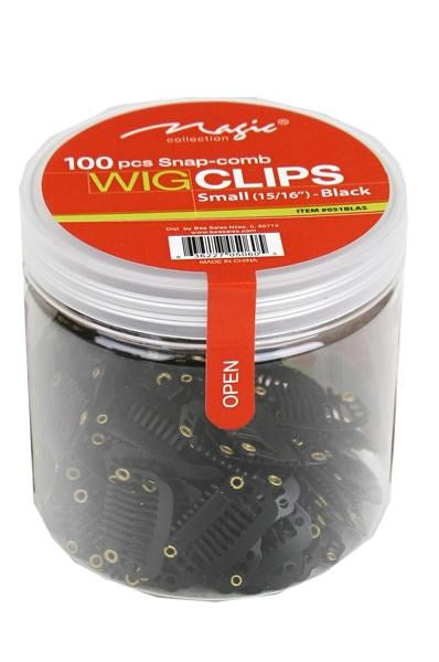 White Smoke MAGIC COLLECTION 100pcs Wig Clips [Small] #Black [Jar]