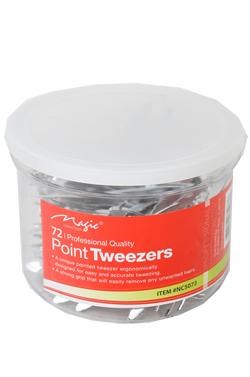 Light Gray MAGIC COLLECTION Point Tweezers [72pc/Jar] #NC5073