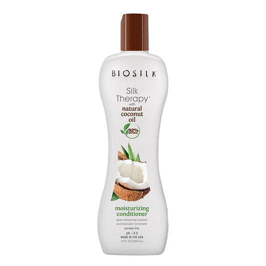White Smoke BIOSILK Silk Therapy Natural Coconut Oil Moisturizing Conditioner (12oz)
