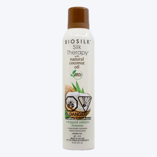 Light Gray BIOSILK Silk Therapy Natural Coconut Oil Whipped Volume Mousse (8oz)