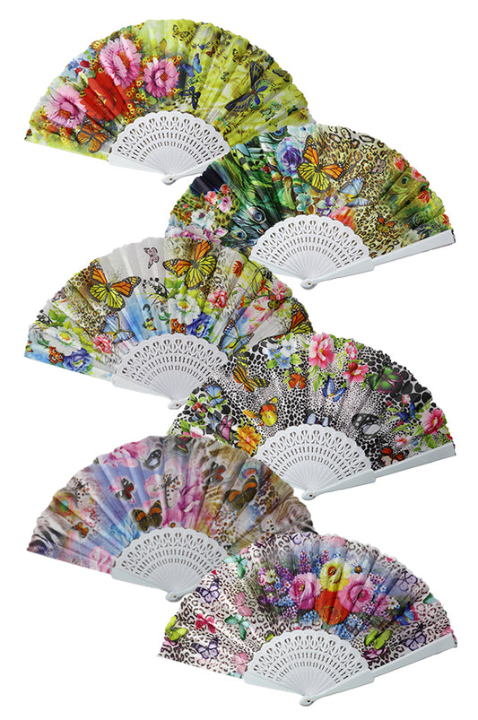 White Smoke BS Folding Fan #FF-034 - dz
