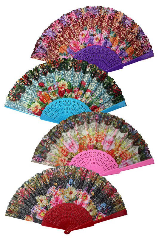 White Smoke BS Folding Fan #FF-038 - dz
