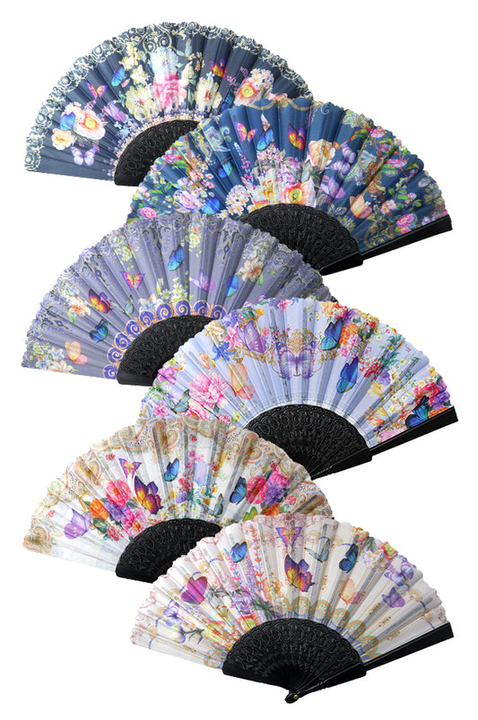 White Smoke BS Folding Fan #FF-045 - dz
