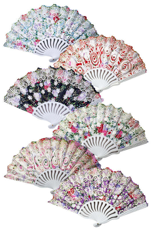 White Smoke BS Folding Fan #FF-053 - dz