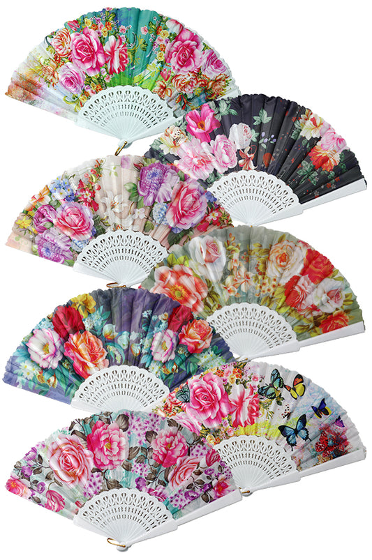 White Smoke BS Folding Fan #SNT-1376 - dz
