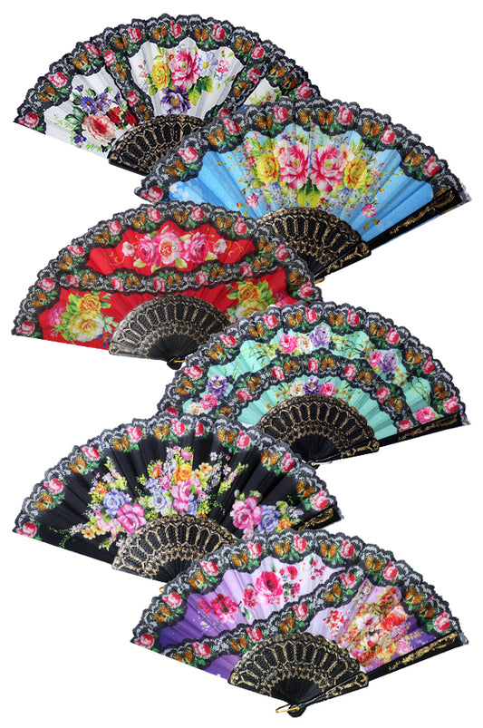 White Smoke BS Folding Fan #SNT-1379 - dz