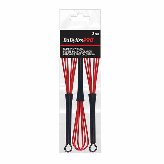 White Smoke BaBylissPRO Coloring Whisks Round Red 3pcs BESWHISK1UCC