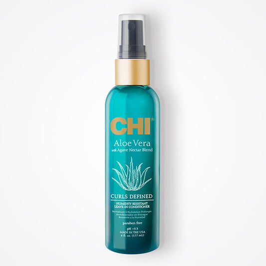 Light Gray CHI Aloe Vera Curl Defined Humidity Resistant Leave In Conditioner (6oz)