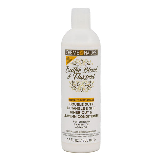 Light Gray CREME OF NATURE Butter Blend &amp; Flaxseed Rinse Out &amp; Leave In Conditioner (12oz)