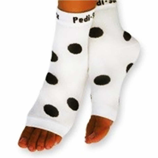 White Smoke California Pedi-Sox White/Black Polka-Dots PS-L-608