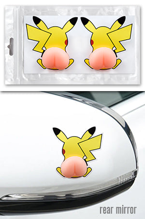 White Smoke Car Door Deco Protector Sticker Toy-Pikachu #CDSToy1-pc