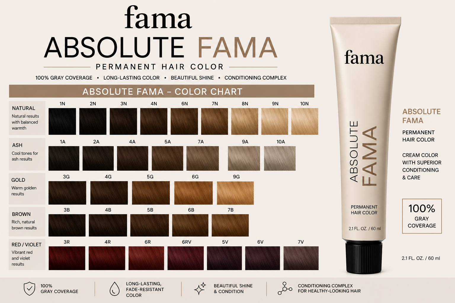 Misty Rose PBF fama Absolute hair color permanent