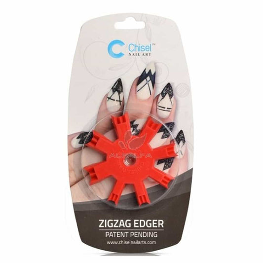 White Smoke Chisel Nail Art Patent Pending - Zigzag Edger Red