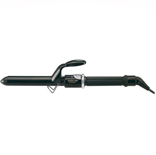 White Smoke BabylissPRO Ceramic Spring Handle Curling Iron 1″