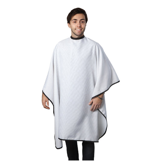 White Smoke BaBylissPRO  Adult Polyester Cut Cape  White Black Stripes