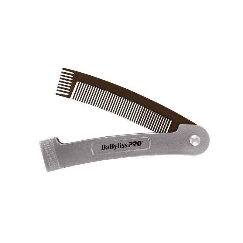 White Smoke BaBylissPRO  2in1 Foldable Comb For Hair and Beards