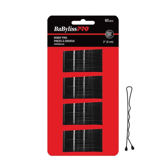 White Smoke BaBylissPRO  (34987) 2 Crimped Bobby Pin  Black  60/card