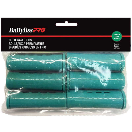 Black BaBylissPRO  Cold Wave Rods  Maxi  Green  6/bag