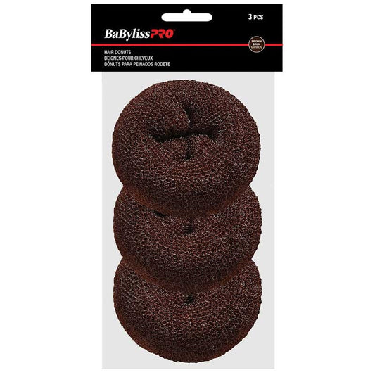 Dark Slate Gray BaBylissPRO  Hair Donuts  Brown 3pk