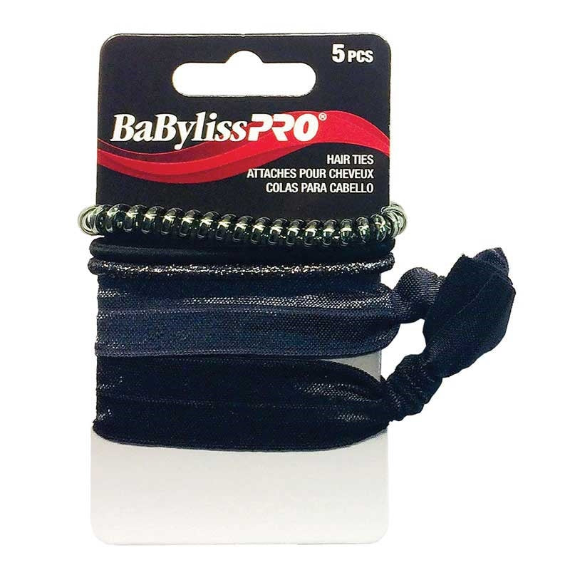 White Smoke BaBylissPRO  Mixed Elastics Set  Black and Silver Tones