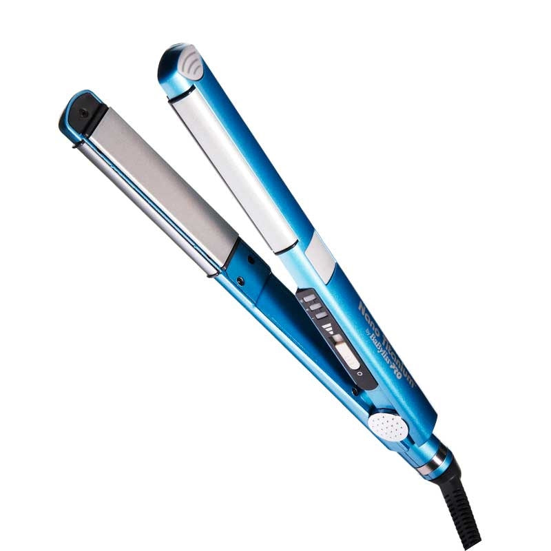 White Smoke BaBylissPRO  Nano Titanium Curved Flat Iron  1in