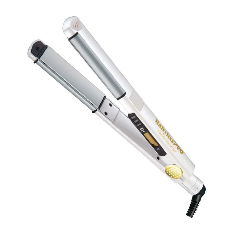 White Smoke BaBylissPRO  Royale Nano Titanium Ceramic Flat Iron  1in