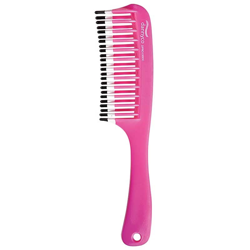 White Smoke Dannyco  Large Detangler Comb  Single Pink