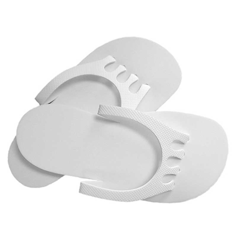 Light Gray Dannyco  Foam Slippers w/Non Skid Soles  White