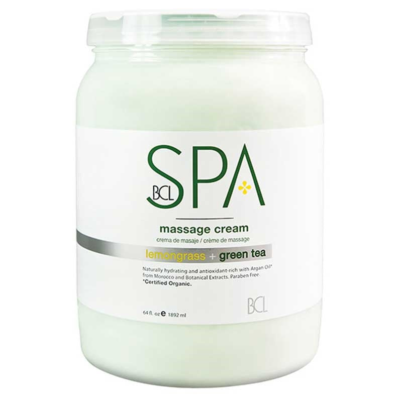 White Smoke BCL Spa  Lemongrass Green Tea Massage Cream  64oz