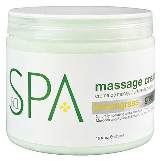 Lavender BCL Spa  Lemongrass Green Tea Massage Cream  16oz