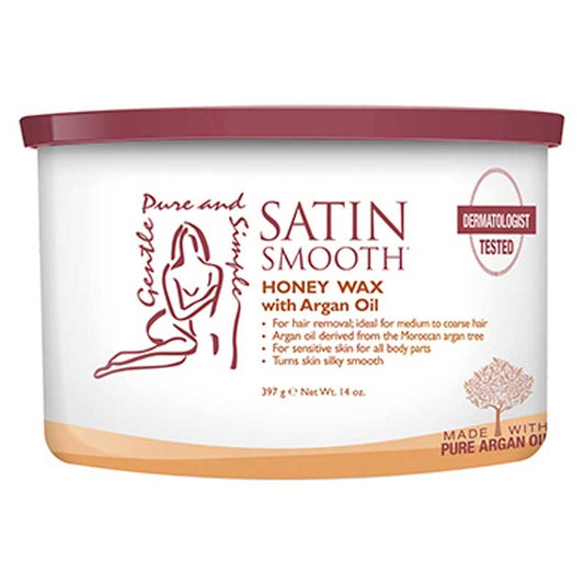 White Smoke Satin Smooth  Honey & Argan Oil Organic Wax  14oz