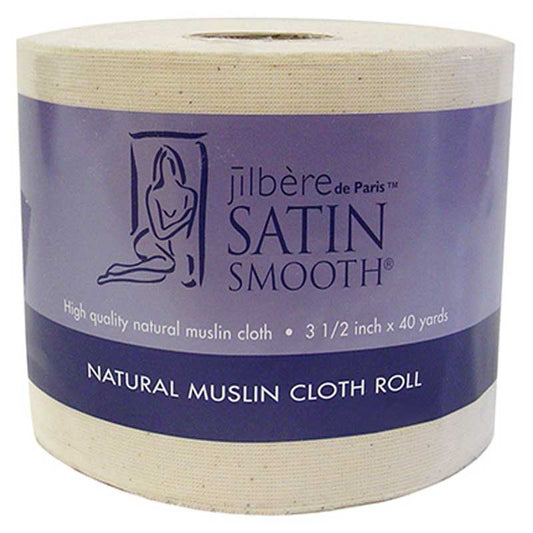 White Smoke Satin Smooth  Natural Muslin Epilating Roll  3.5x120