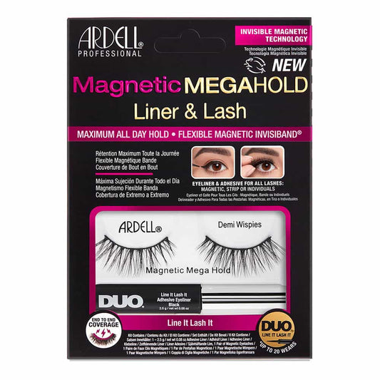 Black Ardell Magnetic MegaHold Liner&Lash Kit - Demi Wispies 36824