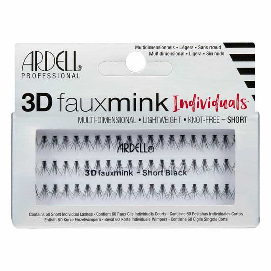 Light Gray Ardell 3D Fauxmink Individual Lashes - Short Black 51816