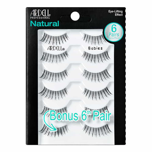 Black Ardell Natural Lashes 6 Pairs - Babies Black 68982