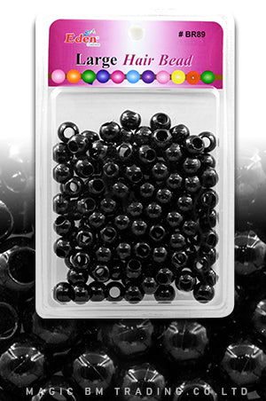 Eden Large Blister Round Bead -Black #BR89BK -pk