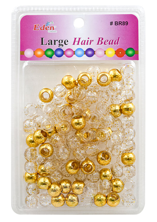 Eden XLG Blister Round Bead -Gold+Gold Glitter #BR89MGG -pk