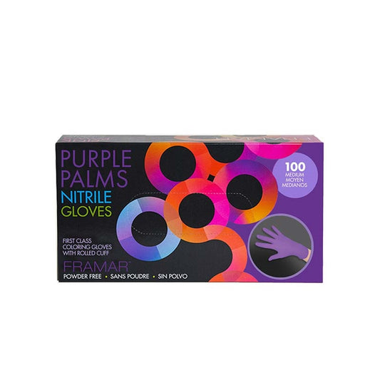 Dark Slate Gray Framar  Purple Palms Nitrile Gloves  Small  100pk
