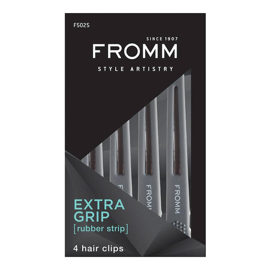 Dark Slate Gray FROMM Rubberized Grip Hair Clips 4-pack