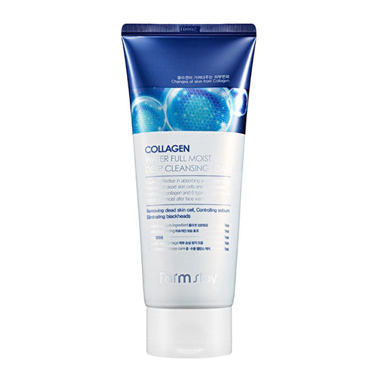 White Smoke FARMSTAY Collagen Water Full Moist Deep Cleansing Foam (180ml)