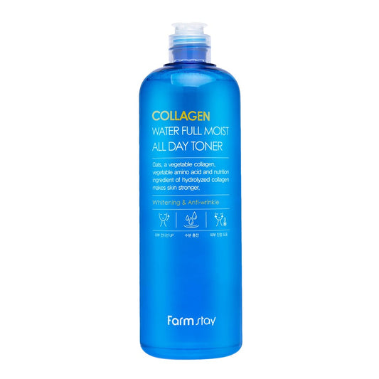 Dodger Blue FARMSTAY Collagen Water Full Moist All Day Toner (500ml)
