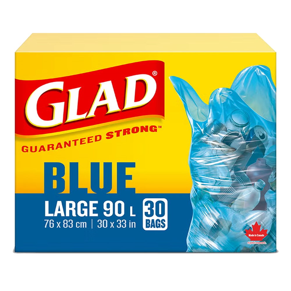 Gold GLAD Blue Recycling Bag [Large 90L, 76X83 cm]
